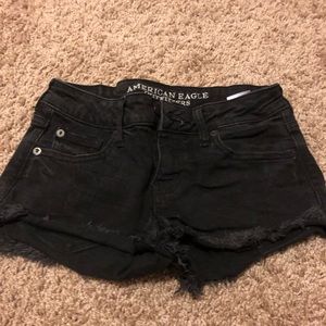 Black jean shorts